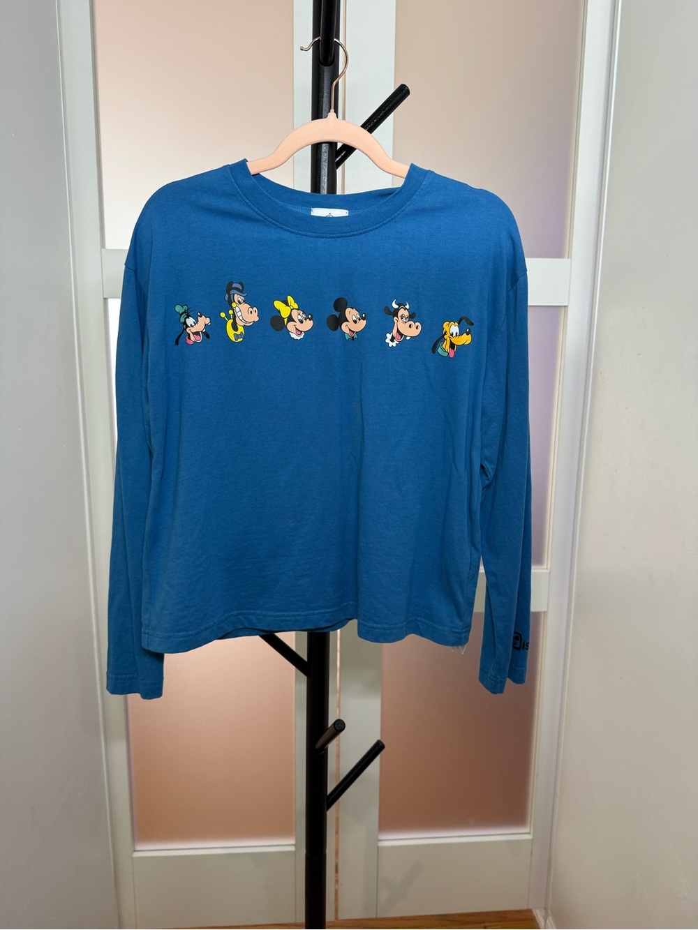 Walt Disney World Official Long-sleeve T Shirt, Multi-character, M, Blue